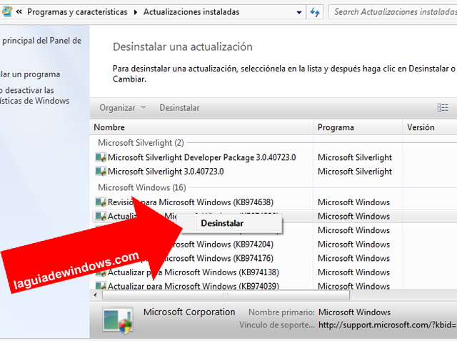 Enjuague bucal comercio Instruir Visualizar y desinstalar actualizaciones en Windows 7 - 2023